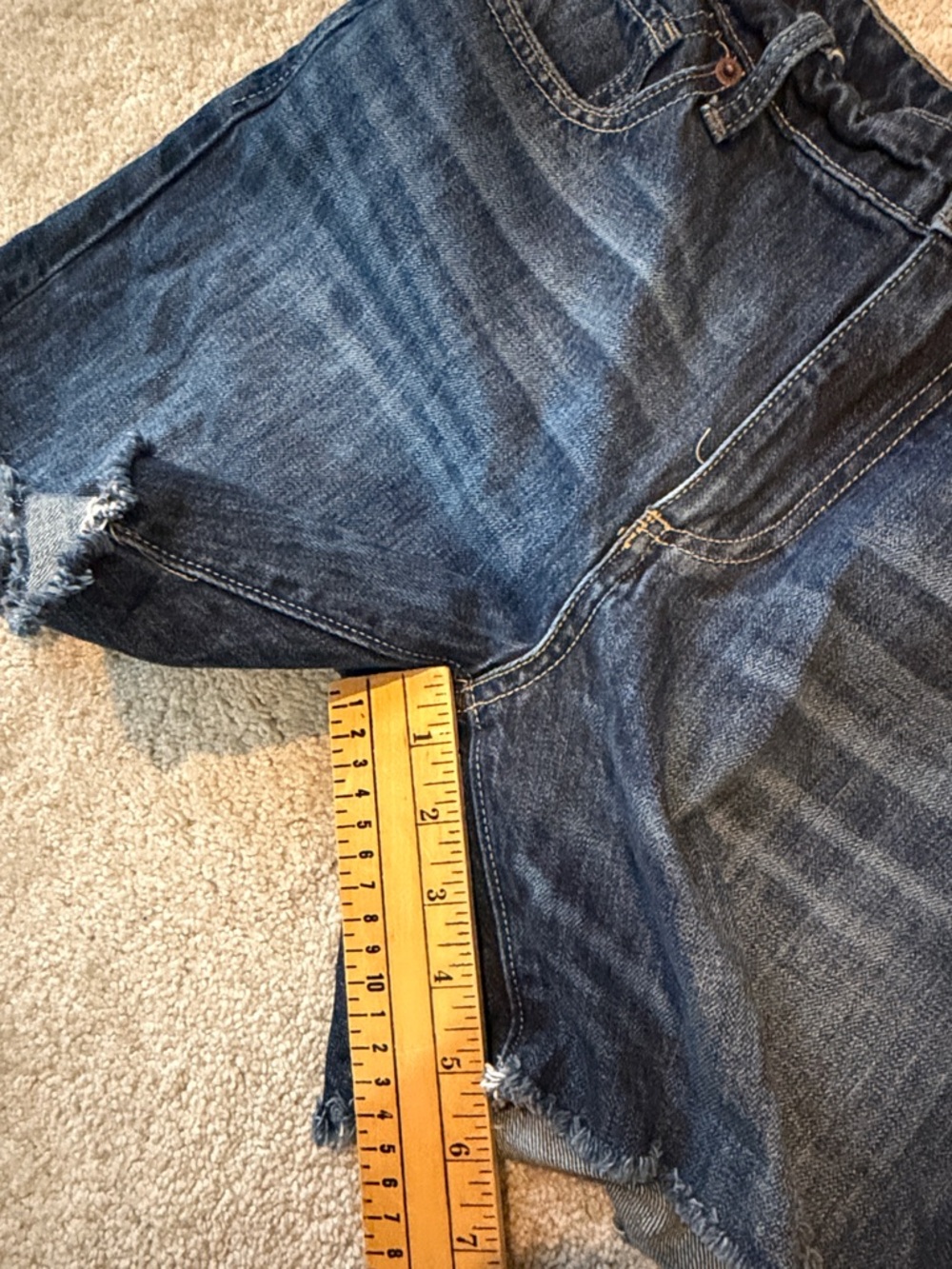 Lucky Brand Dark Blue Denim Frayed Hem Shorts size 4/27 - Picture 9 of 9